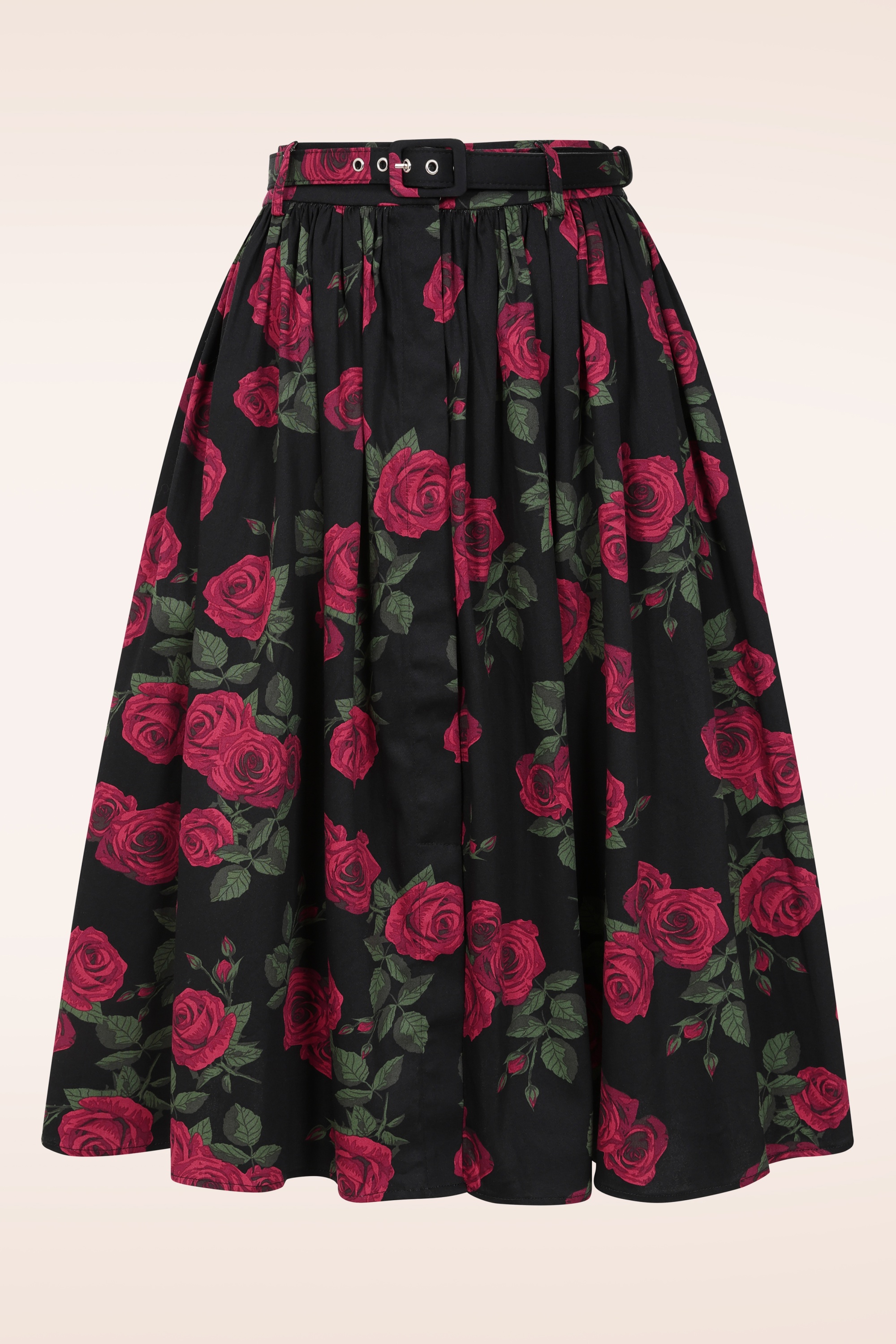 Banned Retro - Rose swing rok in zwart