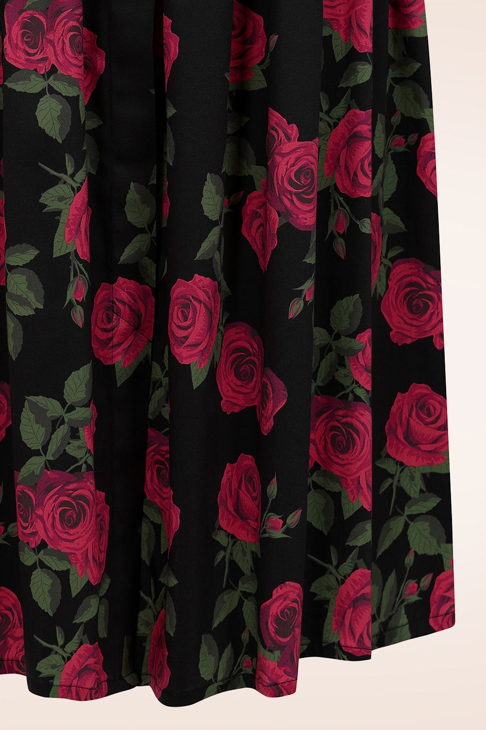 Banned Retro - Rose swing rok in zwart 6