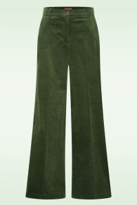Cloud9 - Flora Wide Leg Corduroy broek in donkergroen