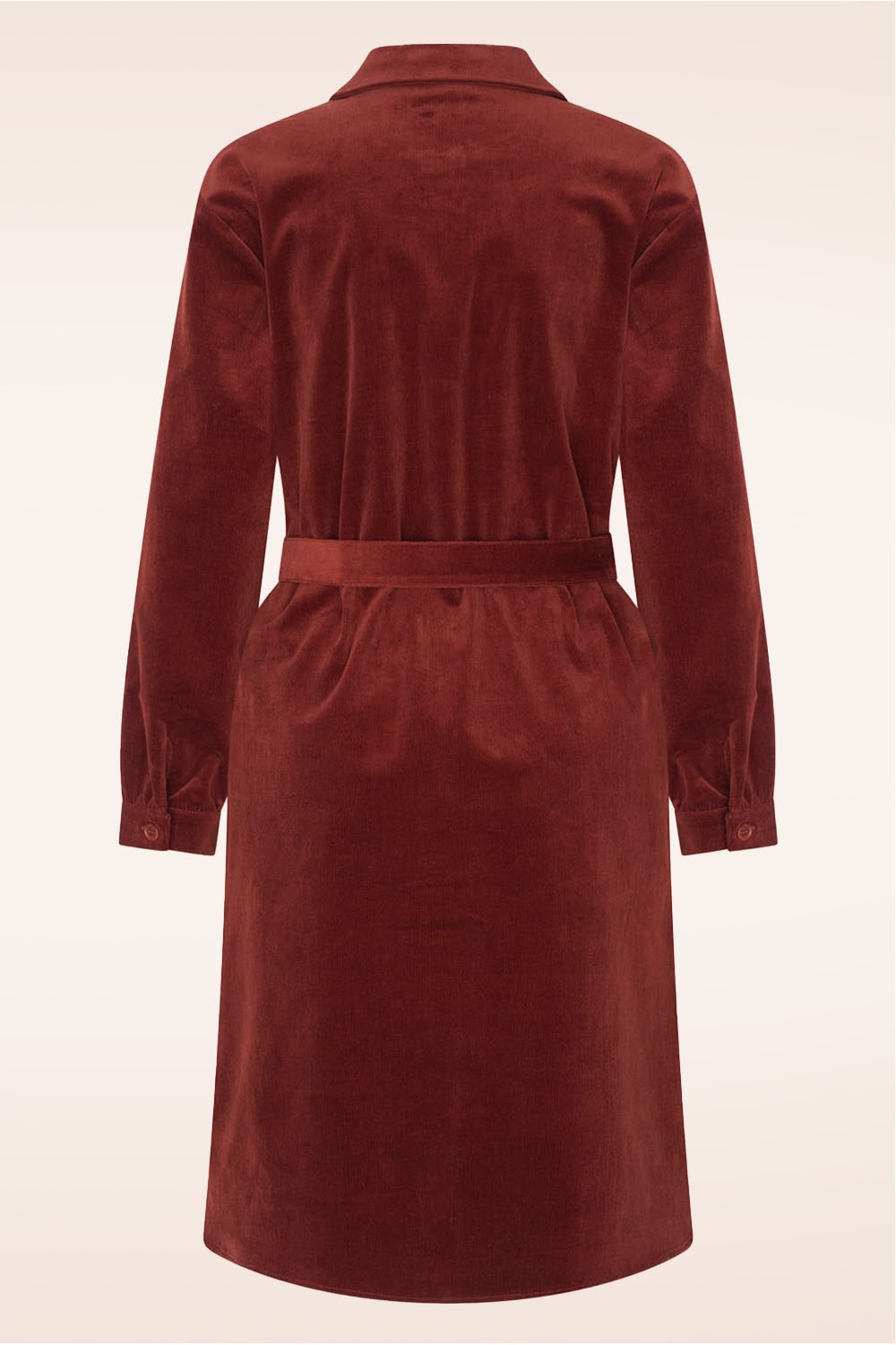 Zilch - Tahlia Corduroy blousejurk in mahoniebruin 2