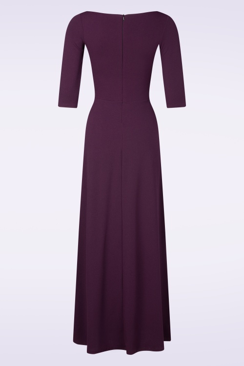 Vintage Chic for Topvintage - Topvintage exclusive ~ Amelia maxi jurk in aubergine  3
