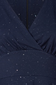 Vintage Chic for Topvintage - Topvintage exclusive ~ Glinda glitter swing jurk in marineblauw 2