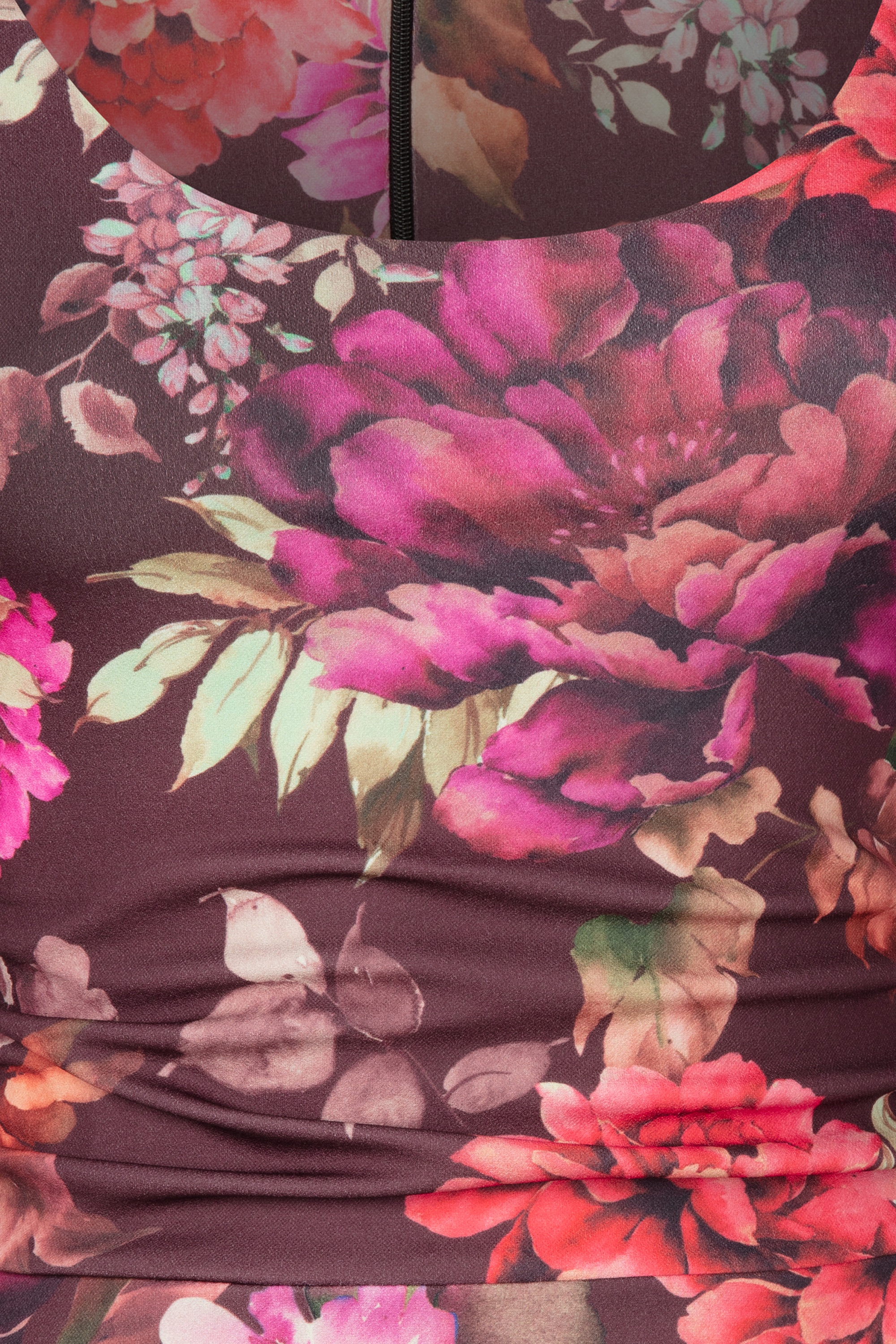 Vintage Chic for Topvintage - Topvintage exclusive ~ Davina floral maxi jurk in burgundy 2