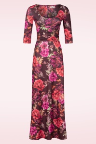 Vintage Chic for Topvintage - Topvintage exclusive ~ Davina floral maxi jurk in burgundy