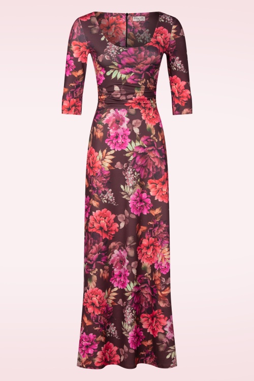 Vintage Chic for Topvintage - Topvintage exclusive ~ Davina floral maxi jurk in burgundy