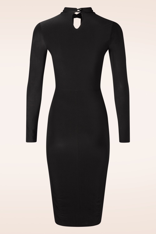 Vintage Chic for Topvintage - Topvintage exclusive ~ Isabel slinky pencil jurk in zwart 3