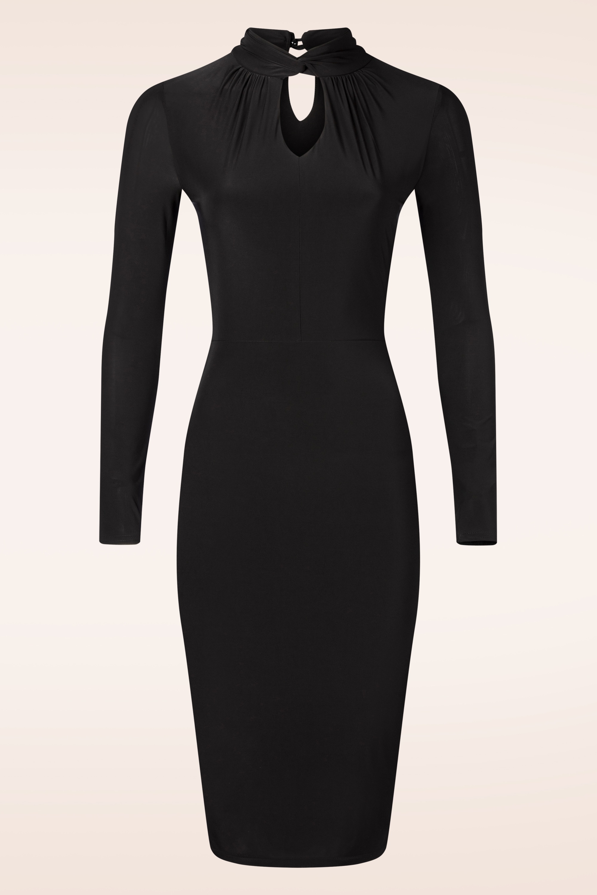 Vintage Chic for Topvintage - Topvintage exclusive ~ Isabel slinky pencil jurk in zwart