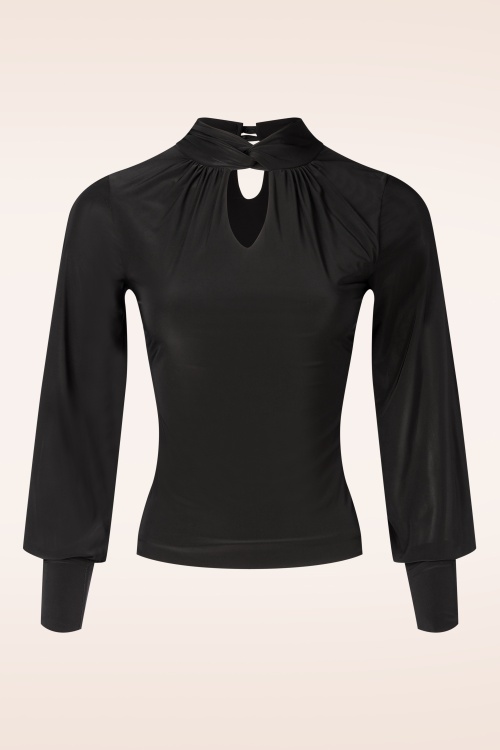 Vintage Chic for Topvintage - Topvintage exclusive ~ Isabel slinky pencil jurk in zwart