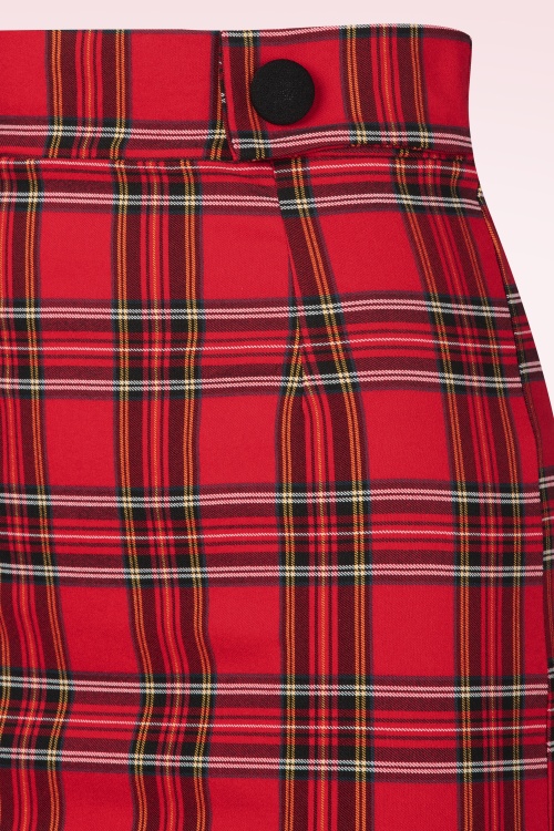 Vintage Chic for Topvintage - Topvintage exclusive ~ Teagan tartan pencil rok in rood 2