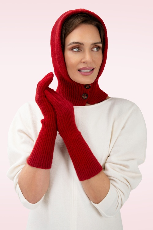 Powder - Sofia lange handschoenen in scarlet rood 2