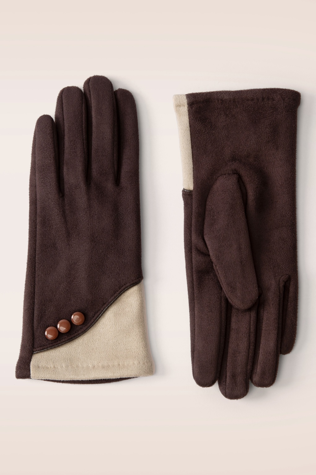 Powder Rowan Handschuhe aus Wildlederimitat in Schokoladenbraun und ...