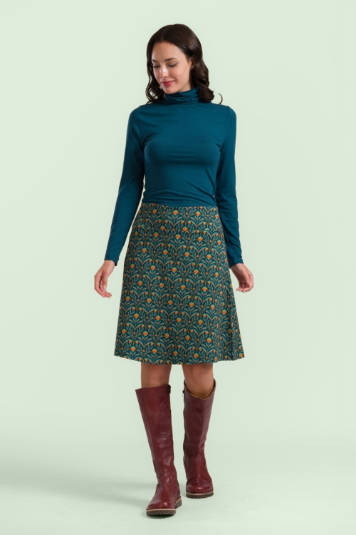 LaLamour - Esmée Barock Flower rok in groen 2