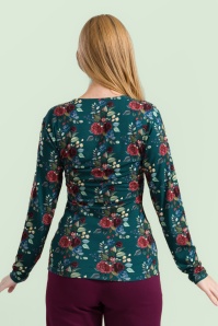 LaLamour - Monroe top in autumn bouquet groen 3