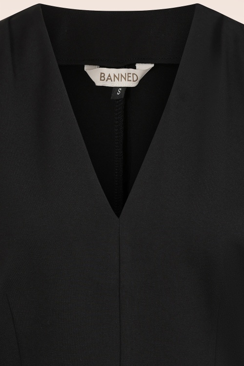 Banned Retro - Elsie jersey top in zwart 2