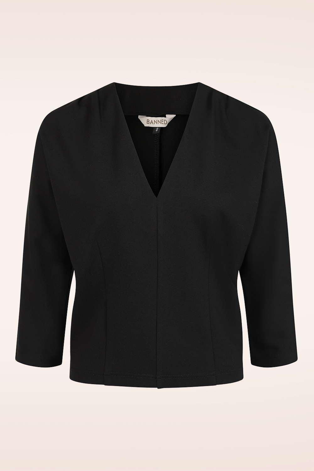 Banned Retro - Elsie jersey top in zwart