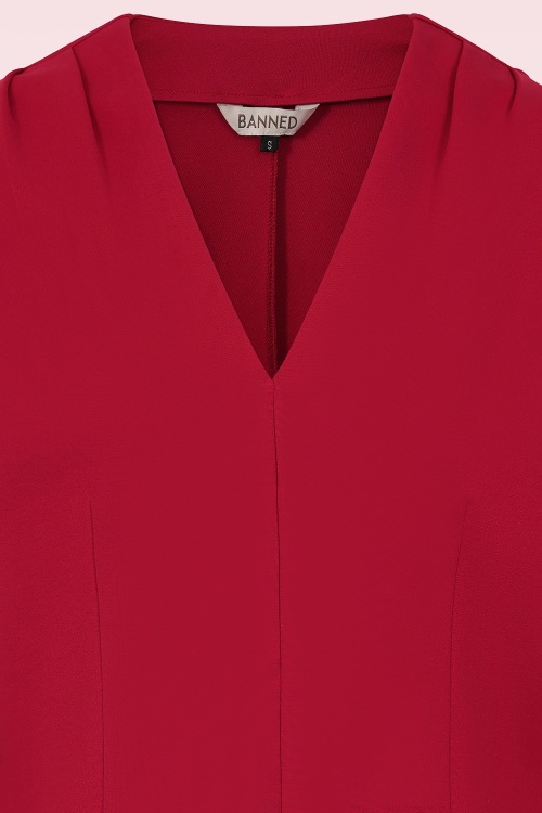 Banned Retro - Elsie jersey top in bordeauxrood  2