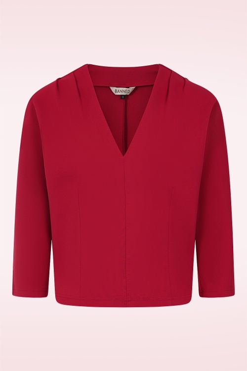 Banned Retro - Elsie jersey top in zwart