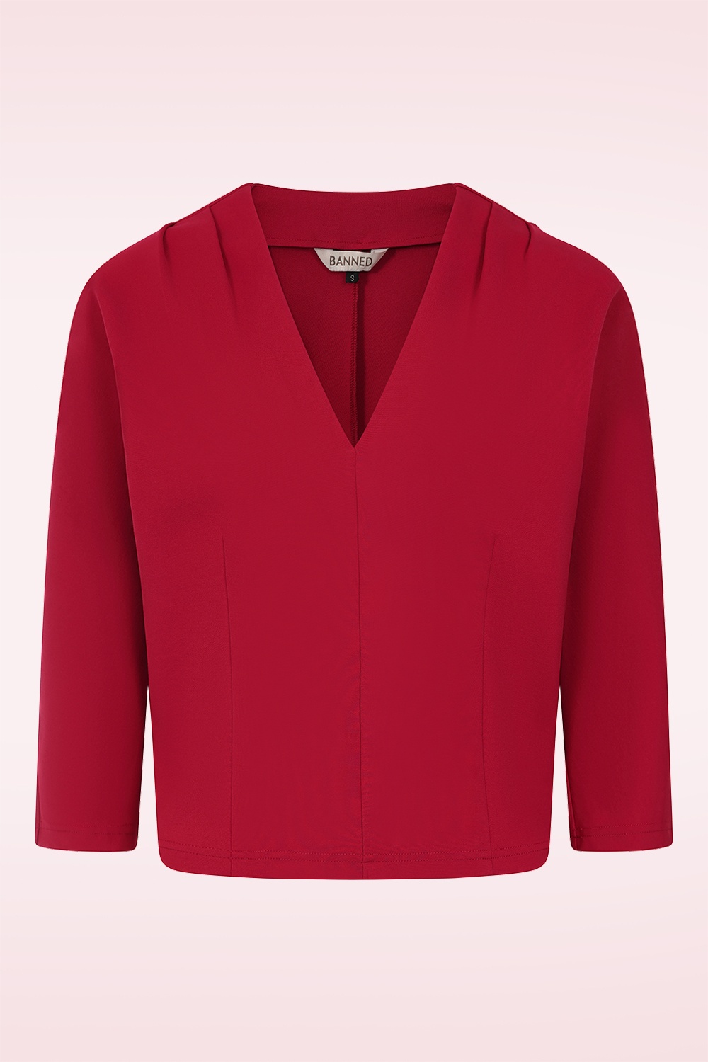 Banned Retro - Elsie jersey top in bordeauxrood 