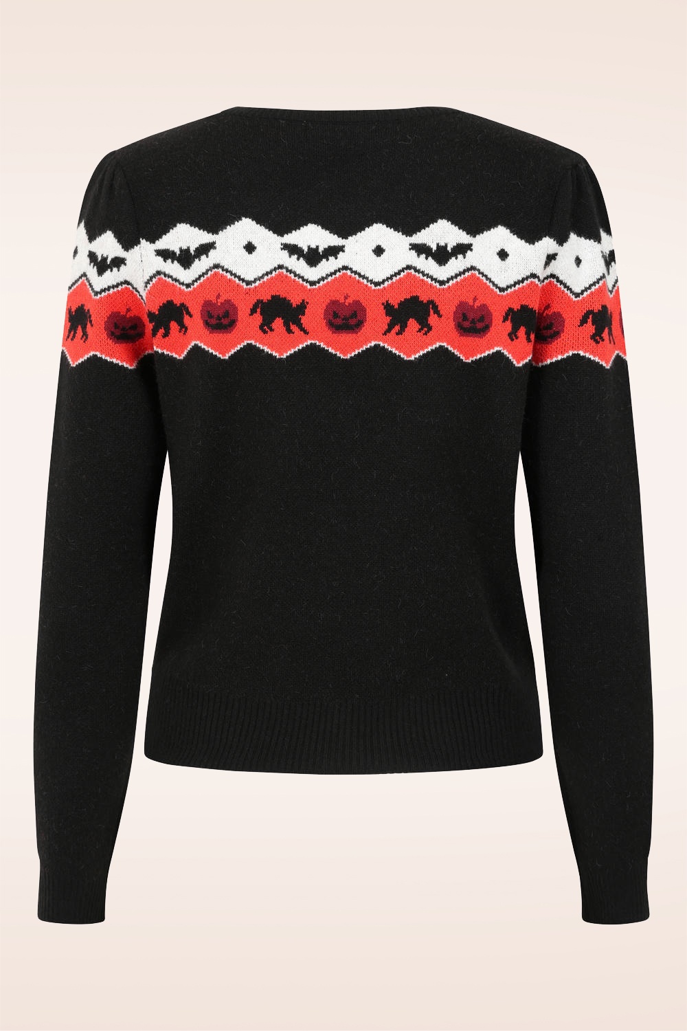 Banned Retro - Haunted Harvest gebreide trui in zwart 3