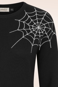 Banned Retro - Mystic Nights gebreide trui in zwart 2