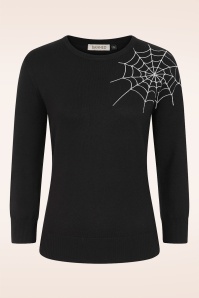 Banned Retro - Mystic Nights gebreide trui in zwart