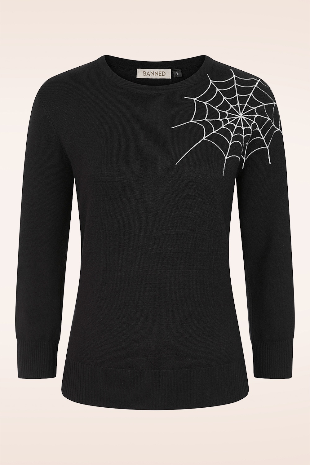 Banned Retro - Mystic Nights gebreide trui in zwart