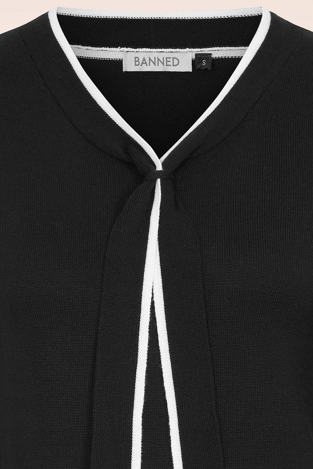 Banned Retro - Celine gebreide trui in zwart en wit 2