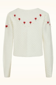 Banned Retro - Blossom & Pom vest in ivoorwit 2