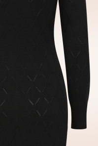 Banned Retro - Anick gebreide midi jurk in zwart 3