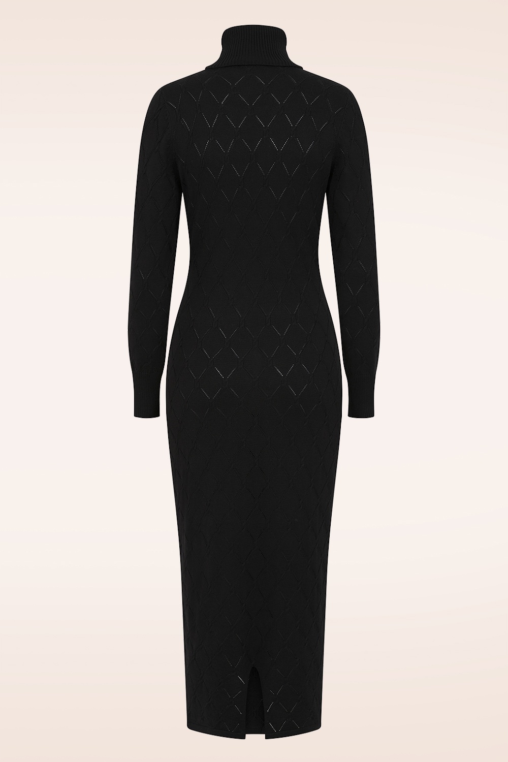 Banned Retro - Anick gebreide midi jurk in zwart 4