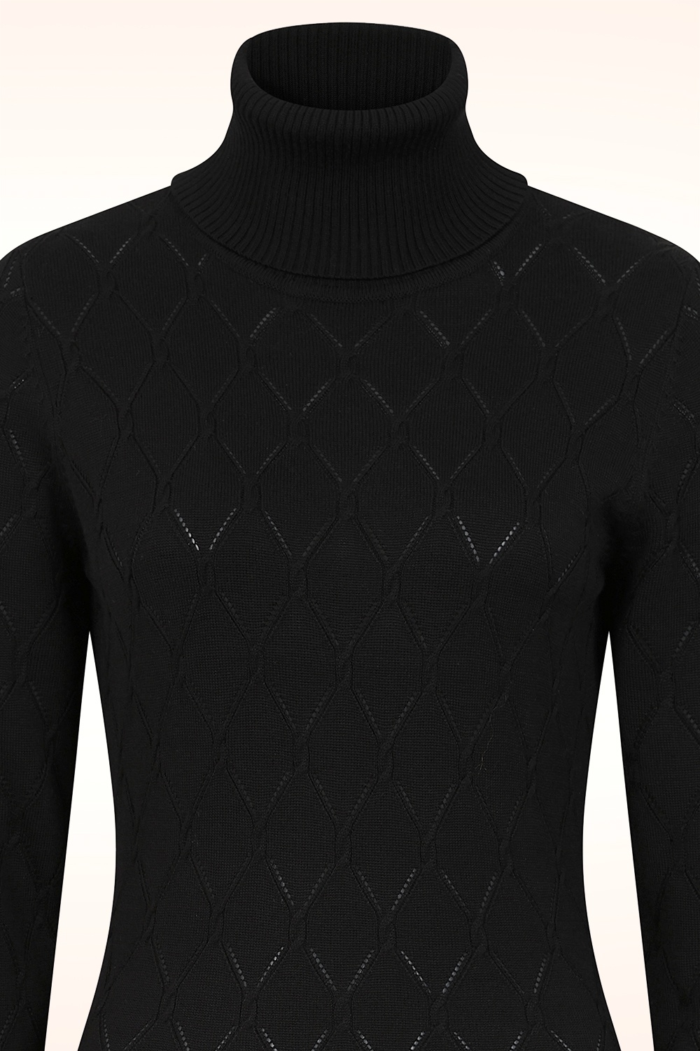 Banned Retro - Anick gebreide midi jurk in zwart 2