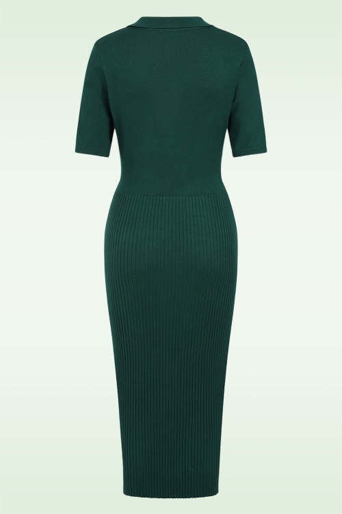 Banned Retro - Kelsey gebreide A-lijn jurk in groen 4
