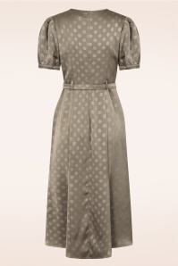 Banned Retro - Selah Satin midi jurk in champagnebruin 4