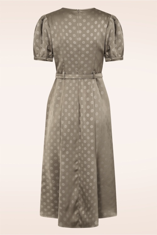 Banned Retro - Selah Satin midi jurk in champagnebruin 4