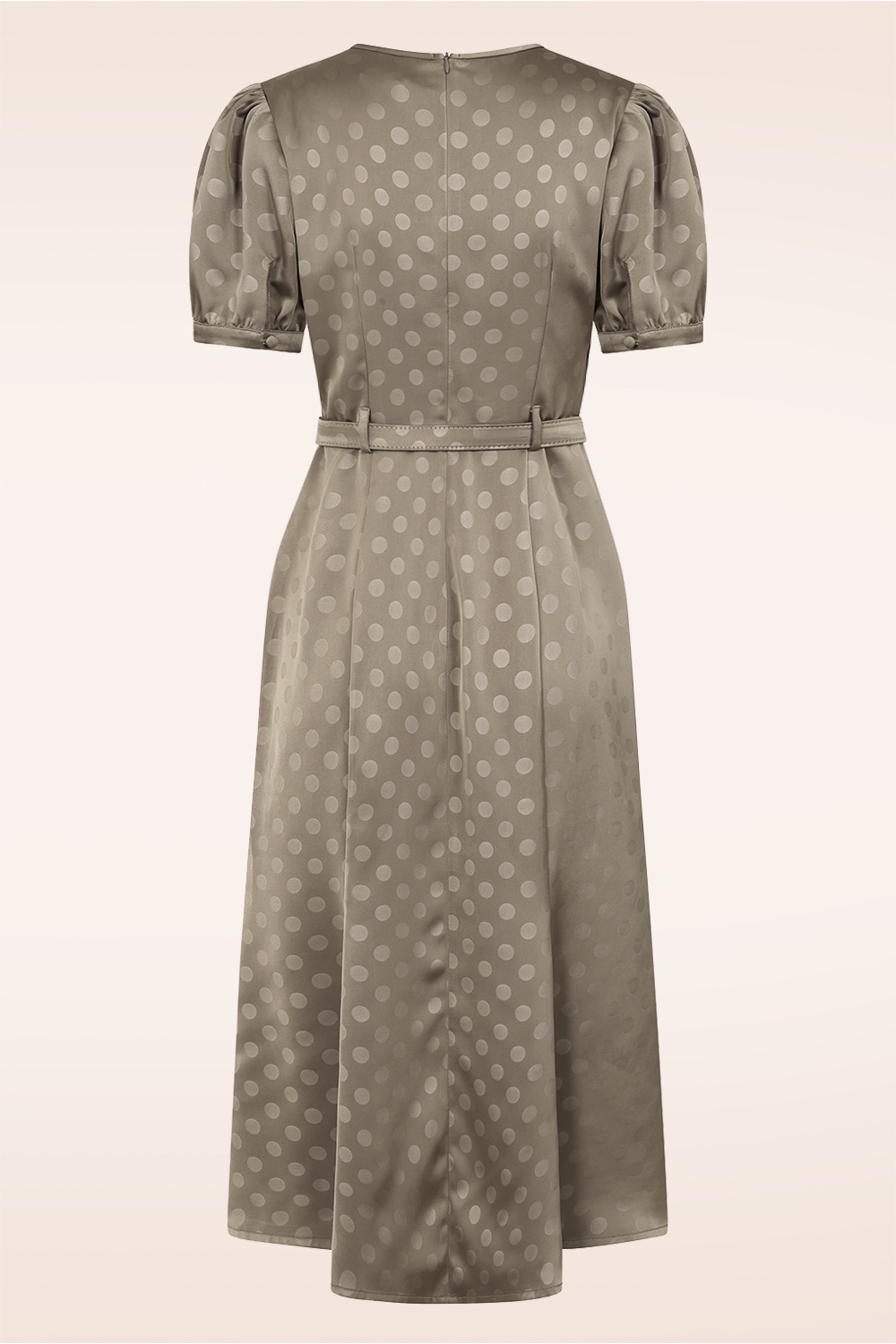 Banned Retro - Selah Satin midi jurk in champagnebruin 4