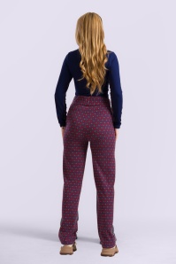 LaLamour - Hailey Heart Jaquard pantalon in donkerblauw 3
