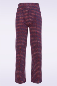 LaLamour - Hailey Heart Jaquard pantalon in donkerblauw 2
