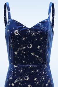Banned Retro - Moonlit Enchantress fluwelen maxi jurk in middernachtblauw 4