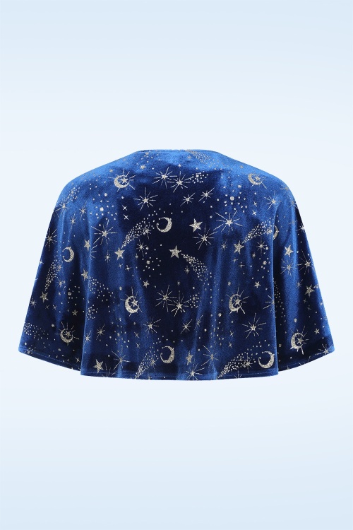 Banned Retro - Moonlit Enchantress fluwelen maxi jurk in middernachtblauw 8