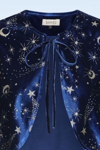 Banned Retro - Moonlit Enchantress fluwelen maxi jurk in middernachtblauw 6