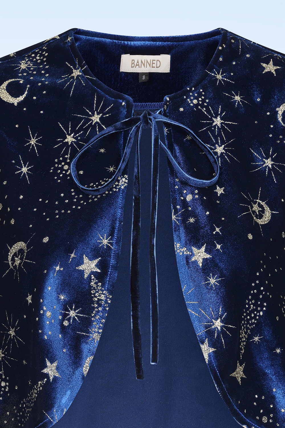 Banned Retro - Moonlit Enchantress fluwelen maxi jurk in middernachtblauw 6