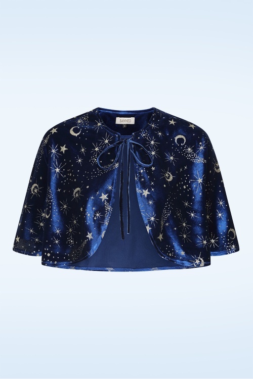 Banned Retro - Moonlit Enchantress fluwelen maxi jurk in middernachtblauw 3