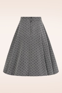Banned Retro - Polly Polkadot swing rok in zwart en wit 3