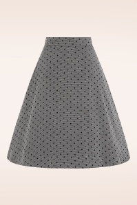 Banned Retro - Polly Polkadot swing rok in zwart en wit