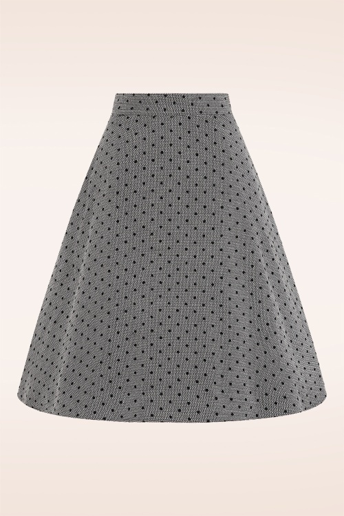 Banned Retro - Polly Polkadot swing rok in zwart en wit