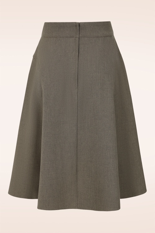 Banned Retro - Elenora swing rok in bruin 3