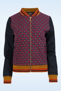 LaLamour - Nora denim bomber jack in blauw en multi