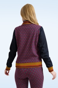 LaLamour - Nora denim bomber jack in blauw en multi 4