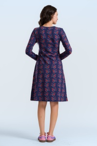 LaLamour - Chrissy Cross Poppy jurk in donkerblauw 2