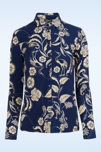 LaLamour - Sill Birds of Paisleys blouse in navy